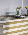 Olive Green and Yellow Stripe Tablecloth Simona