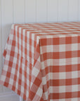 Terracotta Gingham Tablecloth  Bertel