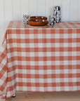 Terracotta Gingham Tablecloth  Bertel