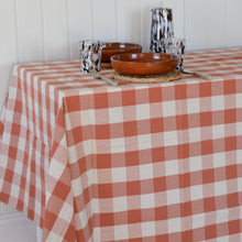 Load image into Gallery viewer, Terracotta Gingham Tablecloth  Bertel