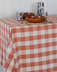 Terracotta Gingham Tablecloth  Bertel