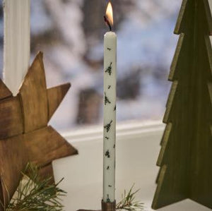 Mistletoe Print Taper Candle