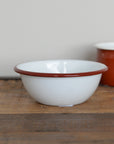 Enamel Bowl with Coloured Rim / 16cm