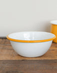 Enamel Bowl with Coloured Rim / 16cm