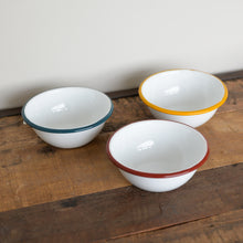 Load image into Gallery viewer, Enamel Bowl with Coloured Rim / 16cm