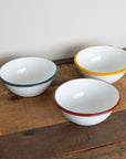 Enamel Bowl with Coloured Rim / 16cm