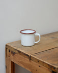 Enamel Espresso Cup / Red Rim