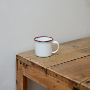 Enamel Espresso Cup / Red Rim