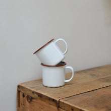 Load image into Gallery viewer, Enamel Espresso Cup / Red Rim
