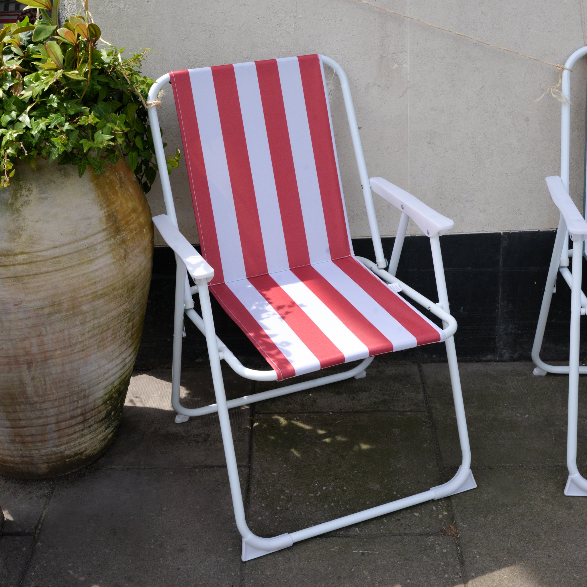 Striped camping chair sale