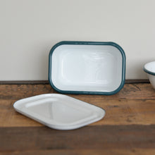 Load image into Gallery viewer, White Enamel Butter Dish