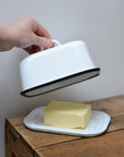White Enamel Butter Dish