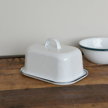 Load image into Gallery viewer, White Enamel Butter Dish