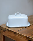 White Enamel Butter Dish