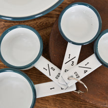 Load image into Gallery viewer, White Enamel Kitchen Measuring Cups Set