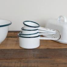 Load image into Gallery viewer, White Enamel Kitchen Measuring Cups Set