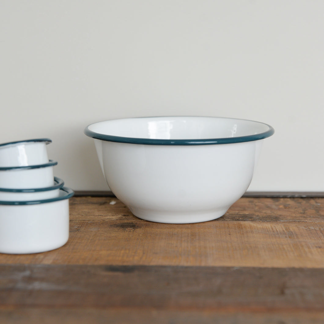 White Enamel Mixing Bowl / Sizes