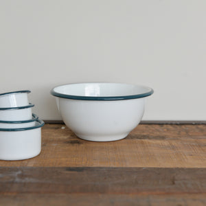 White Enamel Mixing Bowl / Sizes