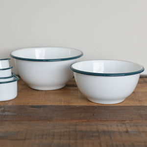 White Enamel Mixing Bowl / Sizes