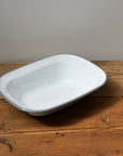 White Enamel Pie Dish - Grey