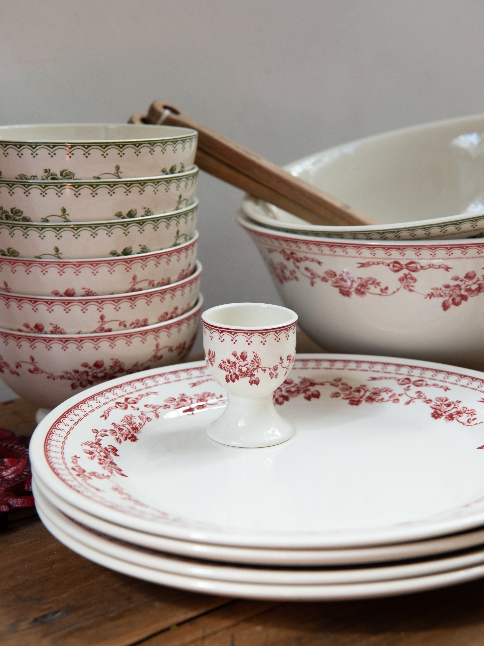Faustine Patterned Floral Egg Cup / Burgundy
