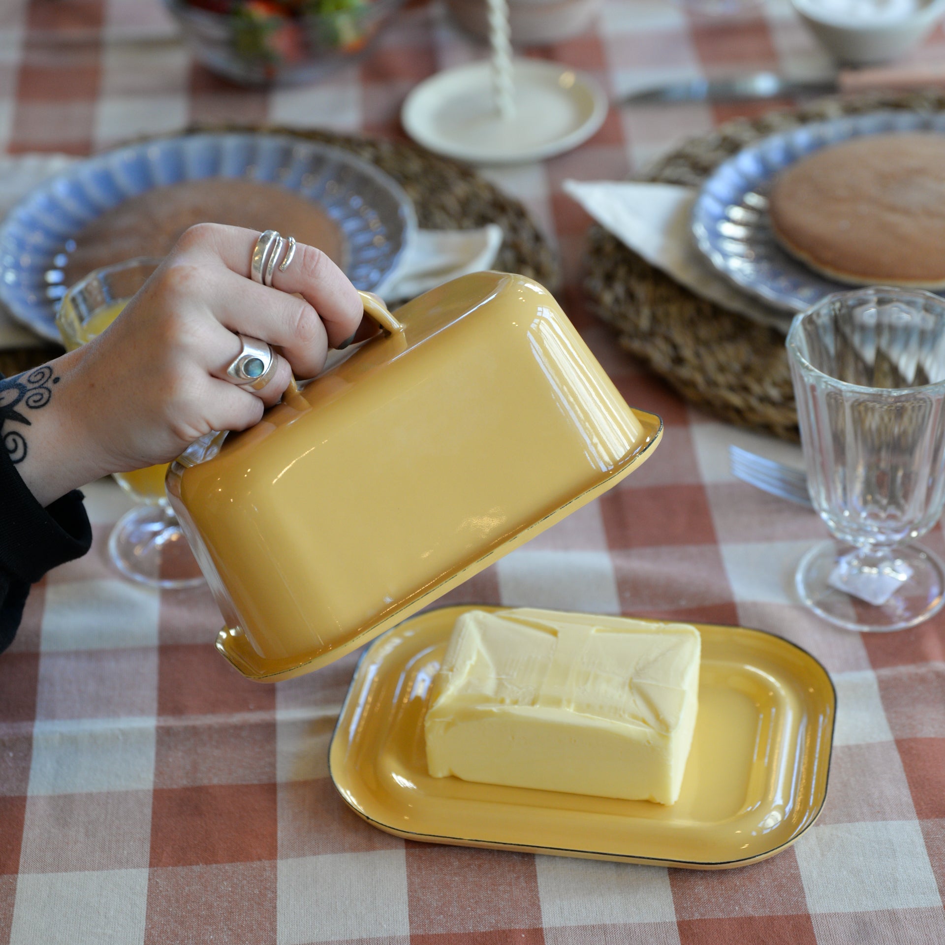Yellow Enamel Butter Box