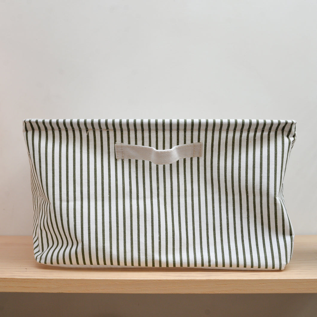 House Doctor Stripe Storage Basket/ Green or Brown