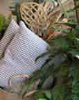 Gingham Cushions With Filler Brown/Grey