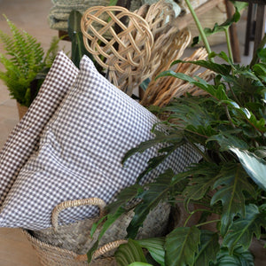 Gingham Cushions With Filler Brown/Grey