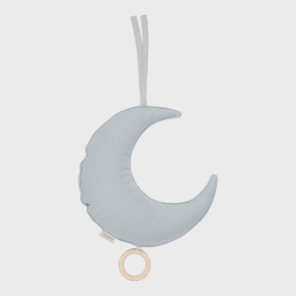 Moon Shaped Music Box in Soft Blue