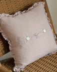 Ruffle Linen Cushion / Chalk Pink