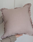Ruffle Linen Cushion / Chalk Pink
