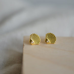 Art Deco Shell Studs