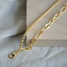 Load image into Gallery viewer, Gold Chain and Link Double Layered Bracelet
