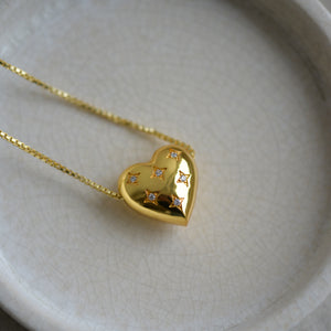 Gold Chunky Heart Necklace
