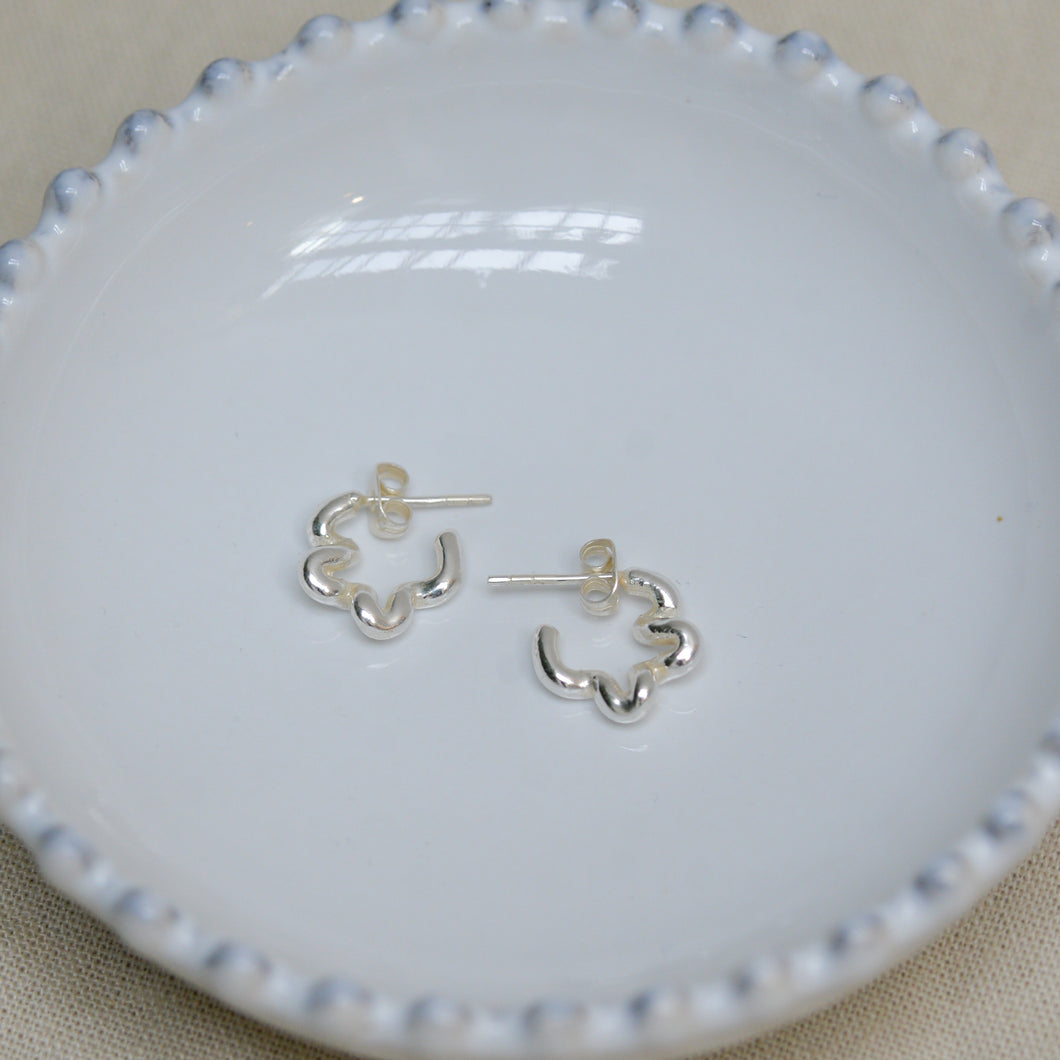 Wiggle Silver Earrings / Small