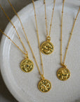 Zodiac Gold Coin Necklaces