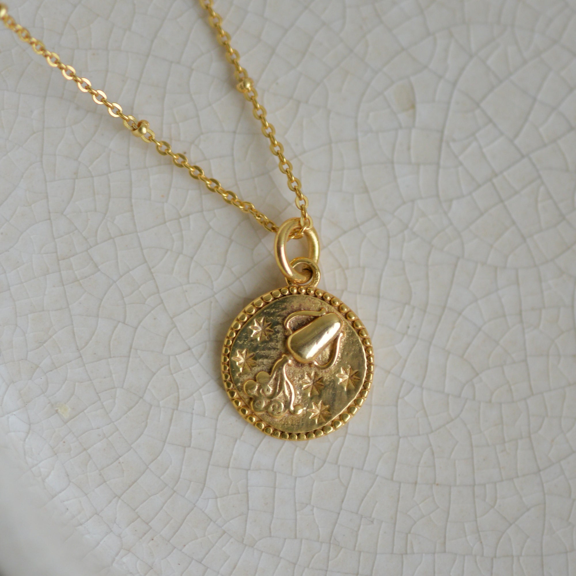 Zodiac Gold Coin Necklaces