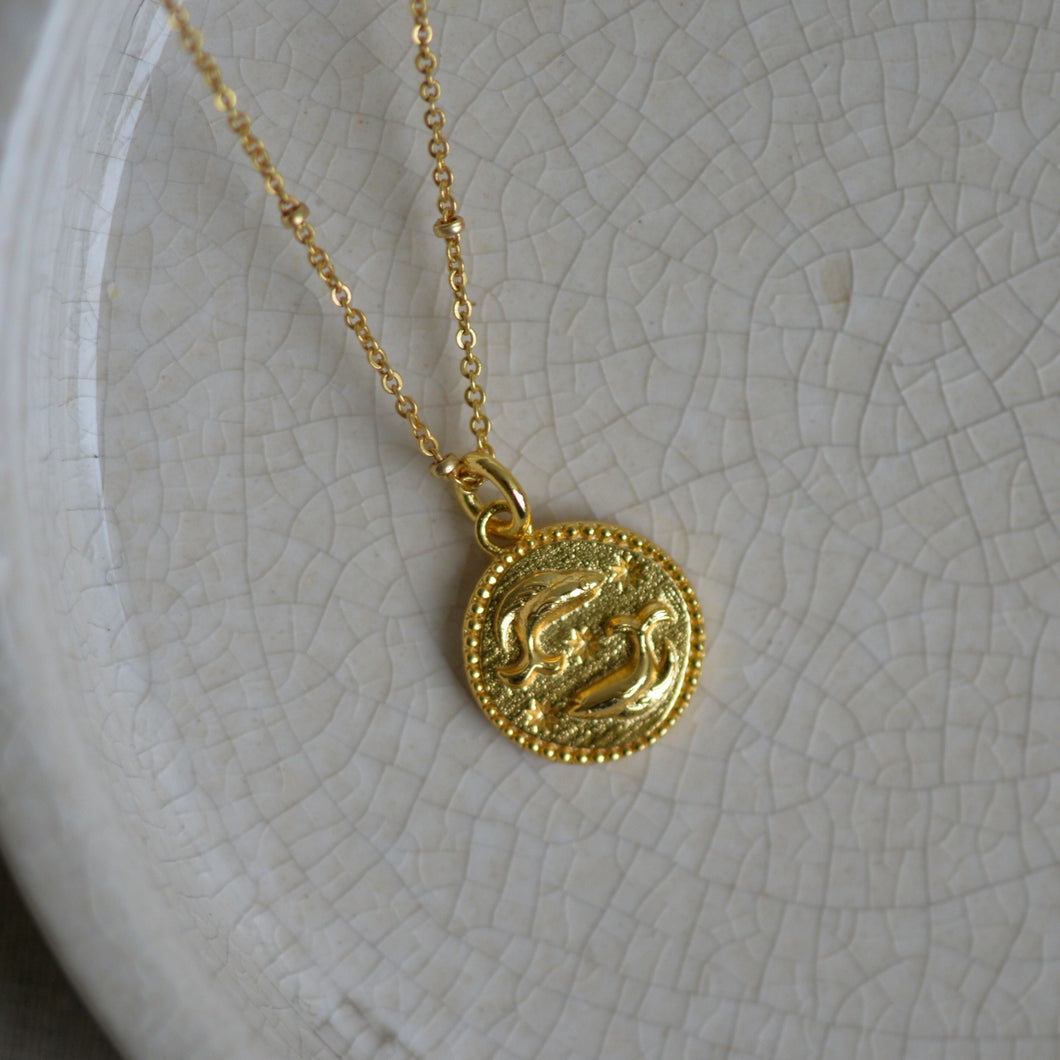 Zodiac Gold Coin Necklaces