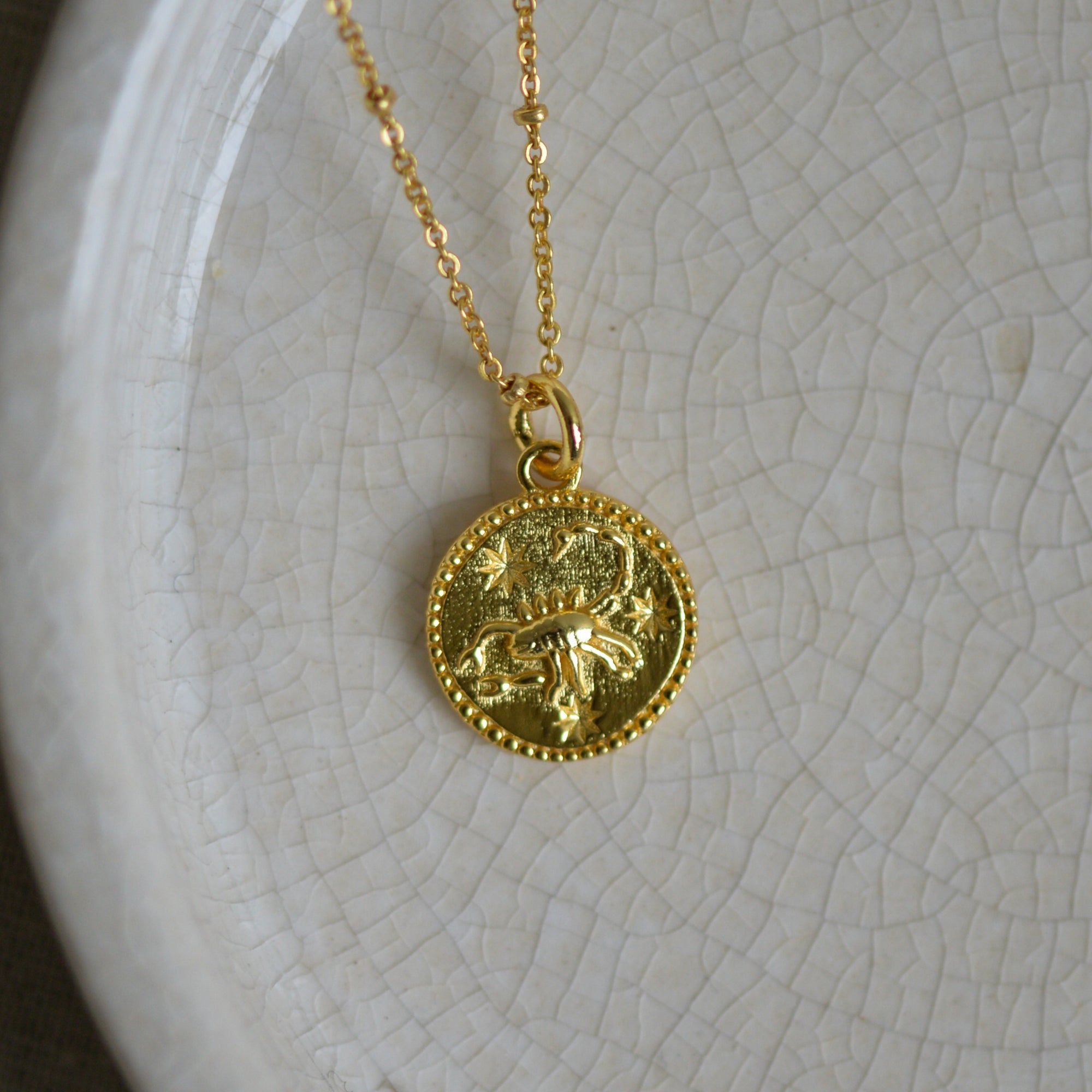 Zodiac Gold Coin Necklaces