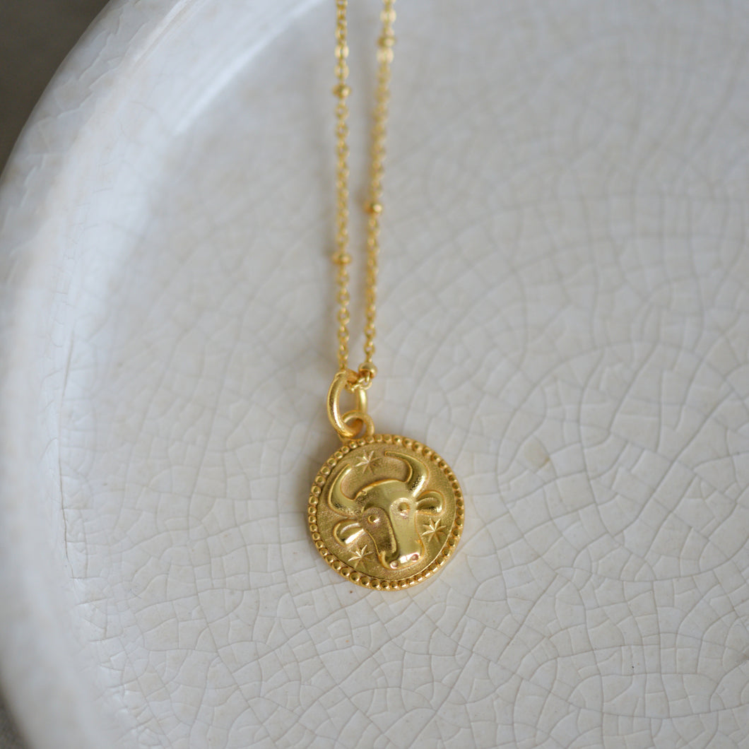 Zodiac Gold Coin Necklaces