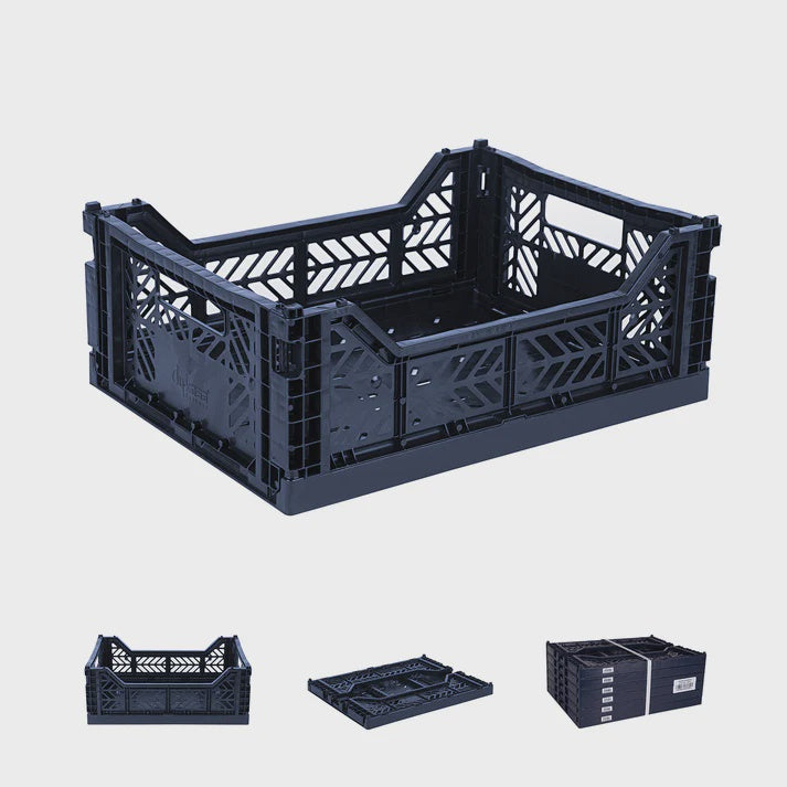 Medium Folding Crate / Navy