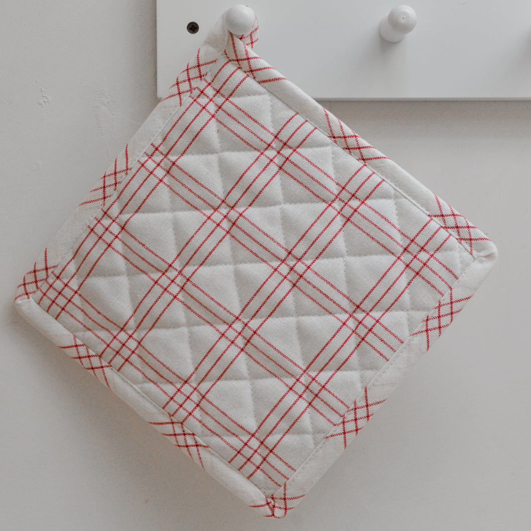 Check Pot Holder / Red