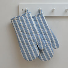 Load image into Gallery viewer, Oven Gloves / Blue Stripe