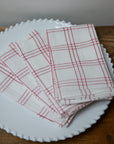 Set of Four Napkins / Red Check