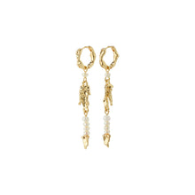 Load image into Gallery viewer, Niya Gold Plated Pearl Statement Huggie Earrings