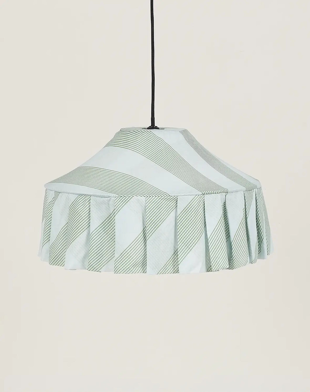 PRE-ORDER Nicole Fabric Green Striped Pendant Lampshade