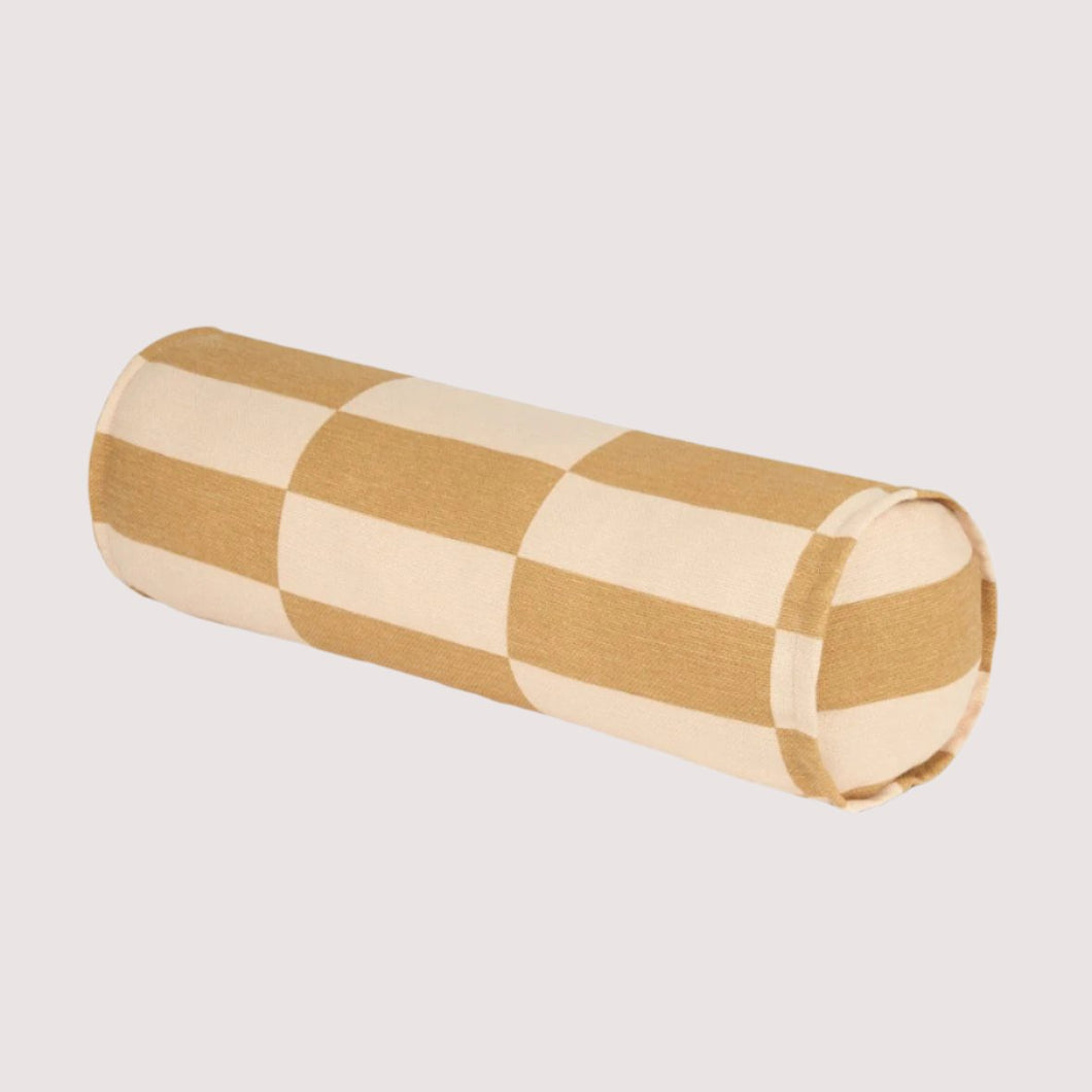 Vibes Cylinder Cushion / Mustard and Sand Tiles