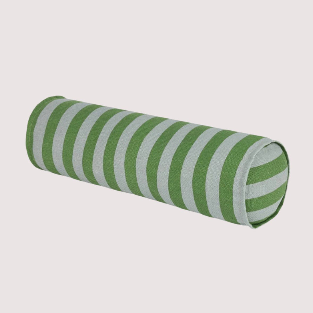 Vibes Cylinder Cushion / Green and Blue Stripe