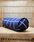 Vibes Cylinder Cushion / Navy Blue Window Pane